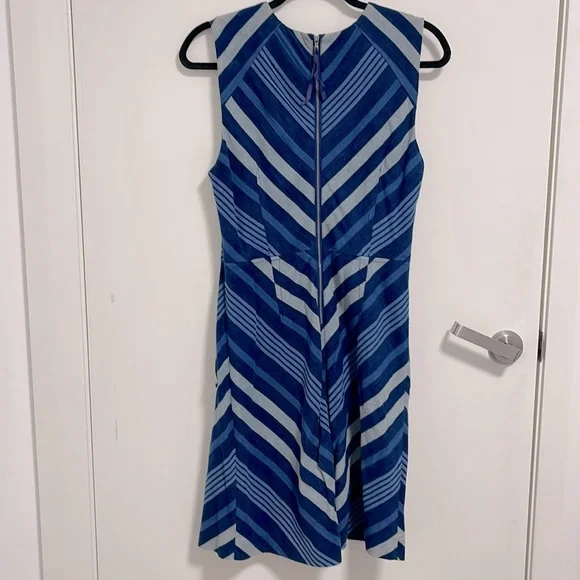 Anthropologie Maeve Blue Chevron Antonia Sleeveless Dress - Picture 5 of 7